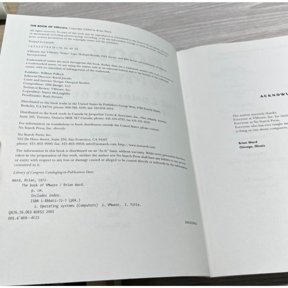 The Book of VMWare Workstation Complete Guide Brian Ward 2002 - Picture 6 of 11